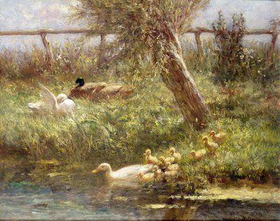 Enten und Entenküken von David Adolph Constant Artz